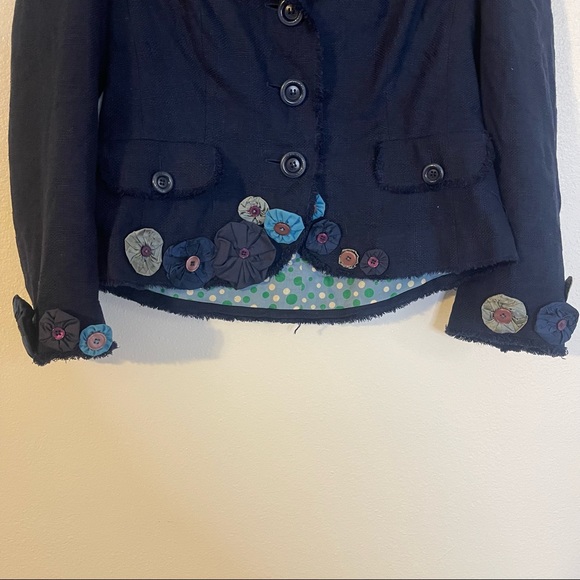 Moschino Cheap and Chic Floral Blazer Trim Blazer Jacket Size 12 - Picture 5 of 9